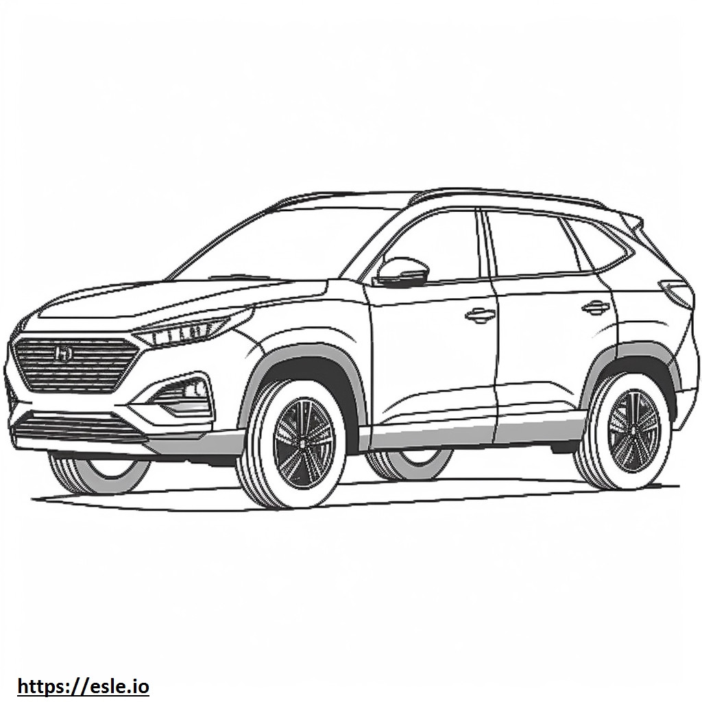 Hyundai Tucson Hybrid 2024 coloring page