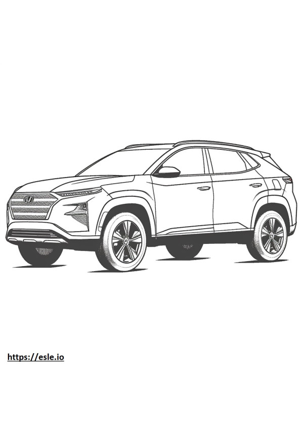 Hyundai Tucson Híbrido 2024 para colorear e imprimir
