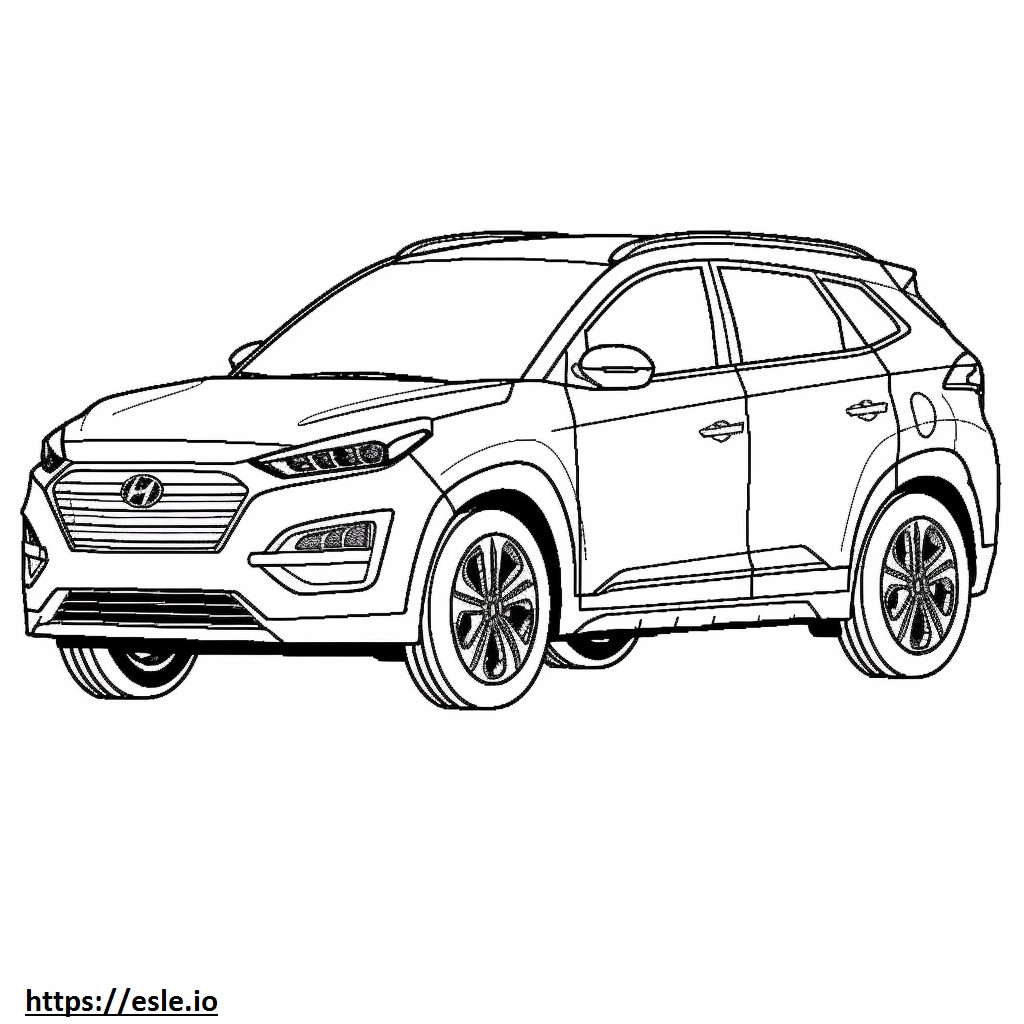 Hyundai Tucson Hybrid Biru 2024 gambar mewarnai