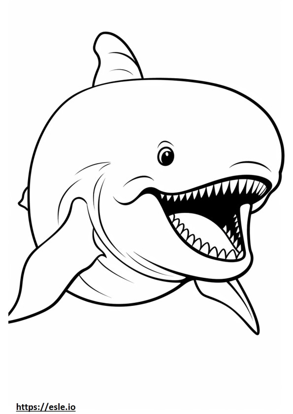 ホッキョククジラの笑顔の絵文字 ぬりえ - 塗り絵