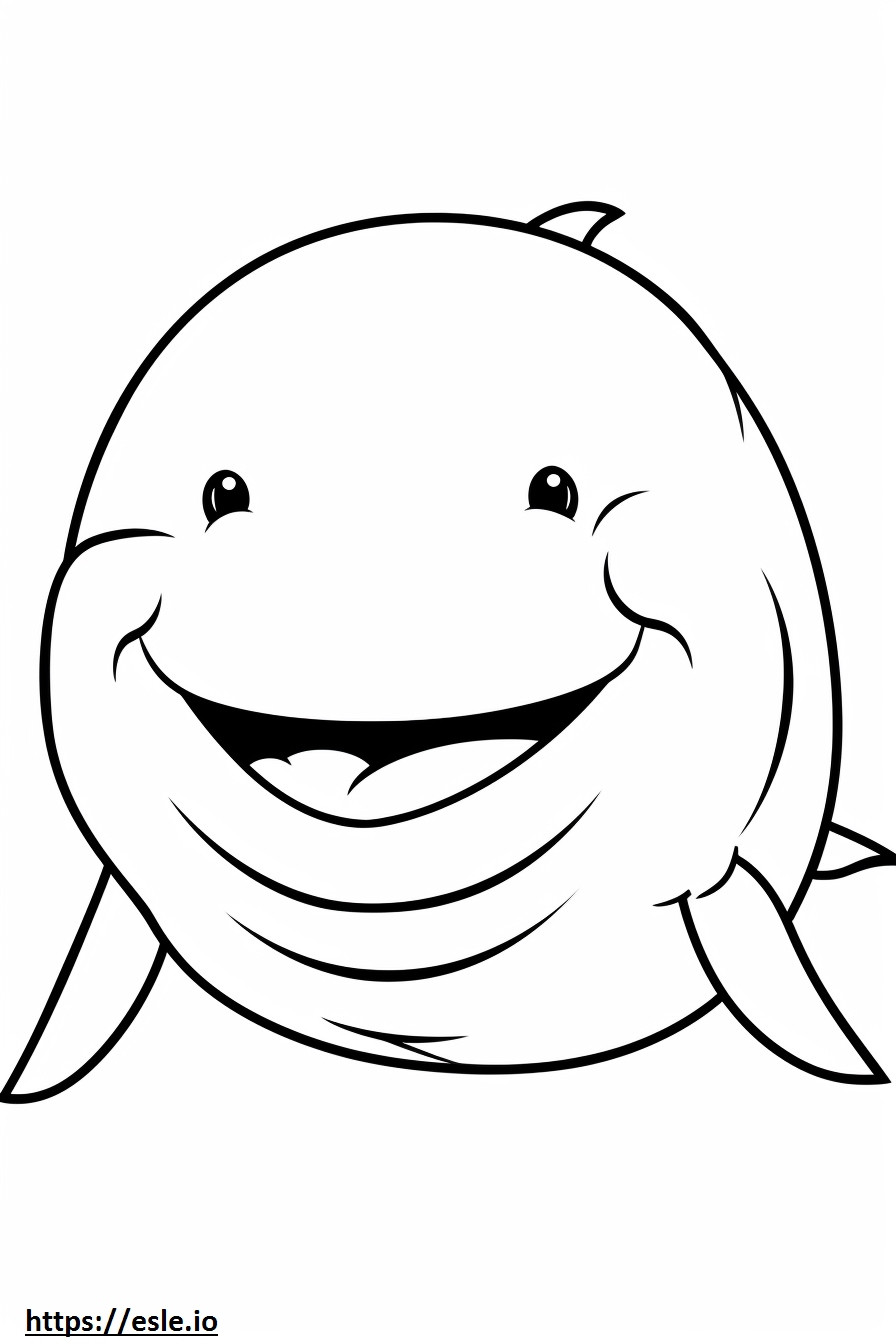 Emoji de sonrisa de ballena de Groenlandia para colorear e imprimir