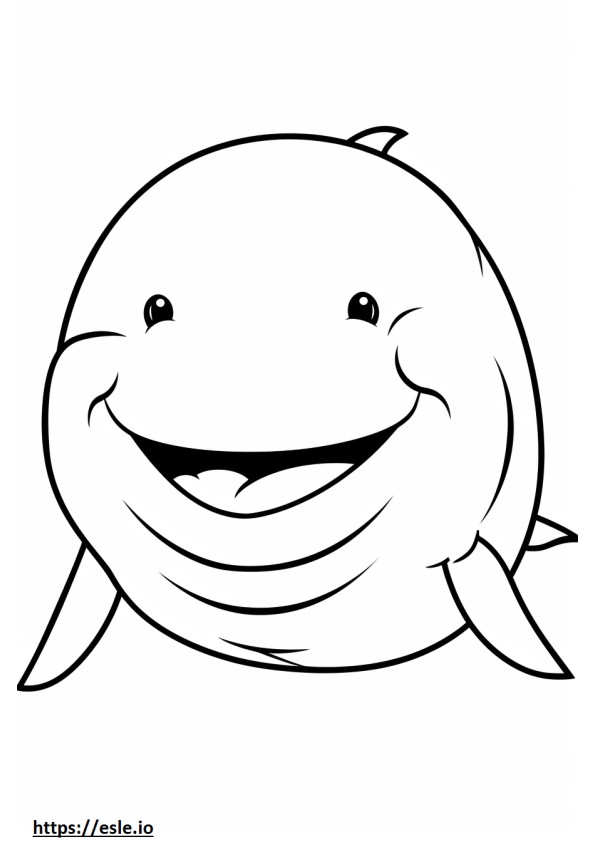 Grönlandwal-Lächeln-Emoji ausmalbild