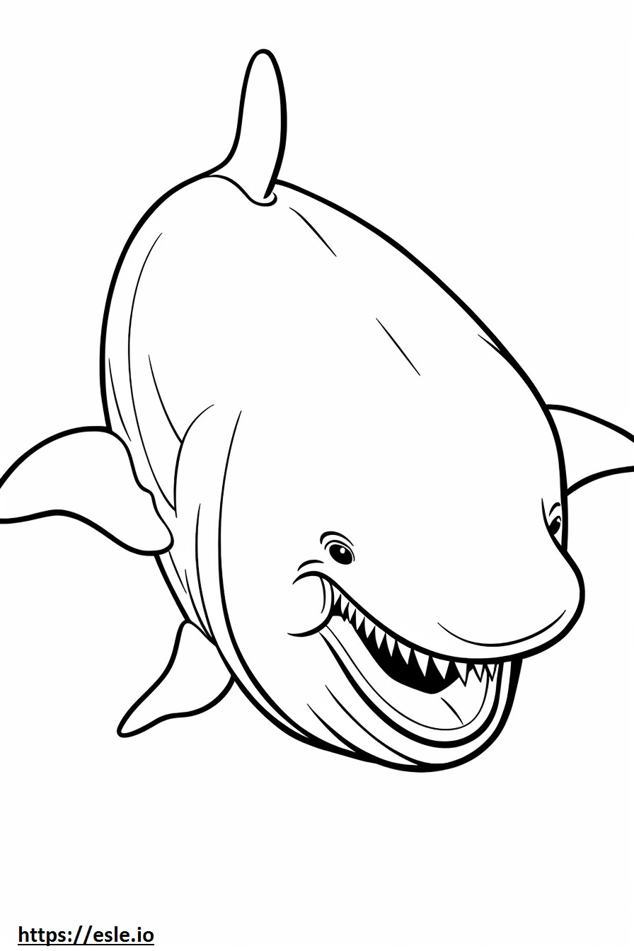 Coloriage Emoji souriant de baleine boréale à imprimer