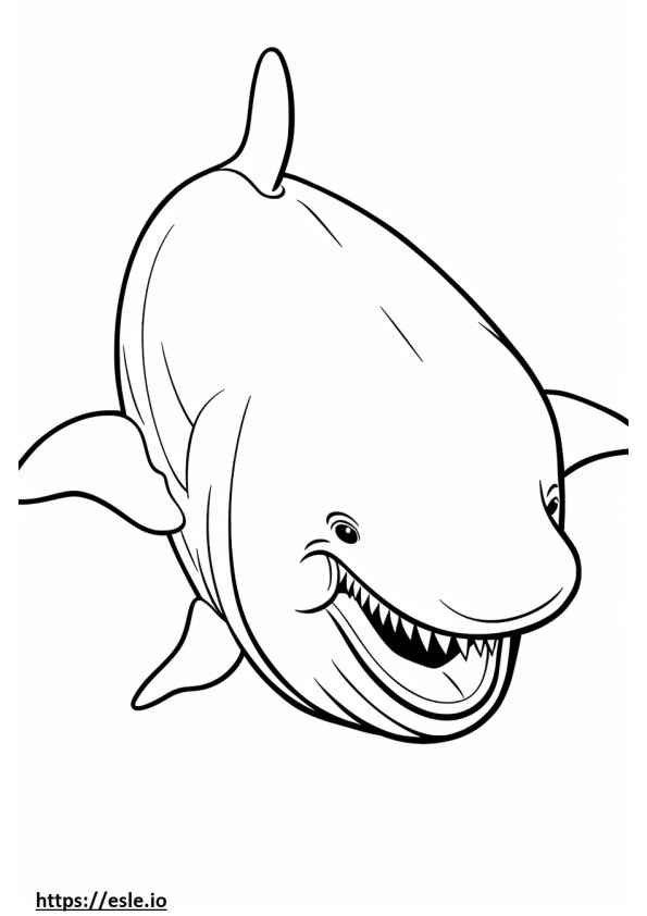 Emoji uśmiechu wieloryba Bowhead kolorowanka