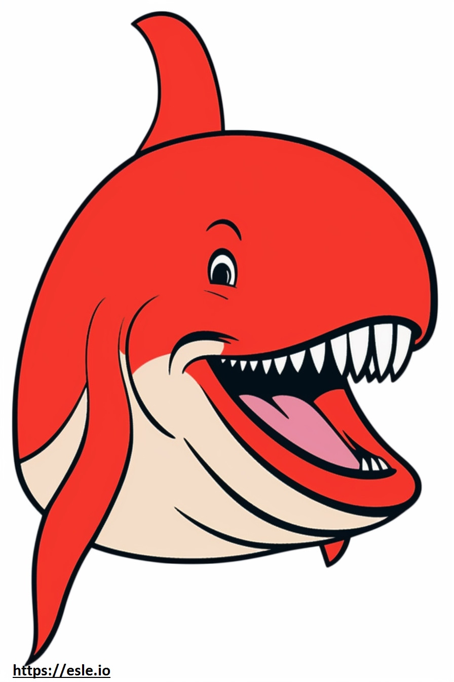 Groenlandse walvis glimlach emoji kleurplaat kleurplaat