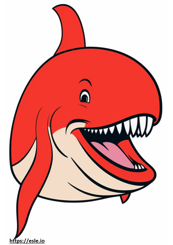 Emoji uśmiechu wieloryba Bowhead kolorowanka