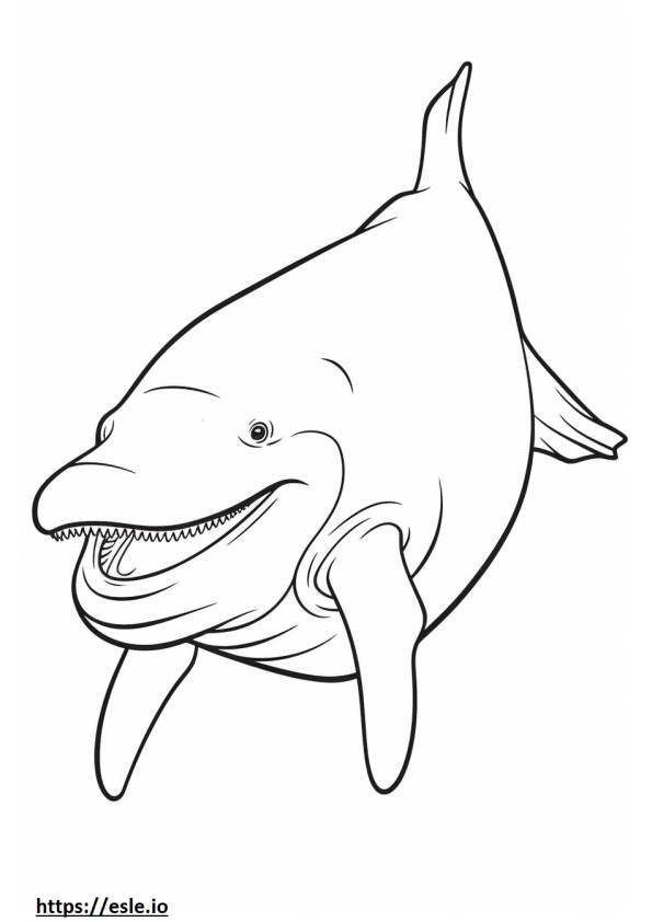 Coloriage Caricature de baleine boréale à imprimer