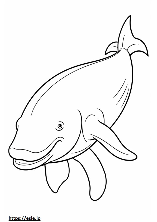 Coloriage Baleine boréale heureuse à imprimer