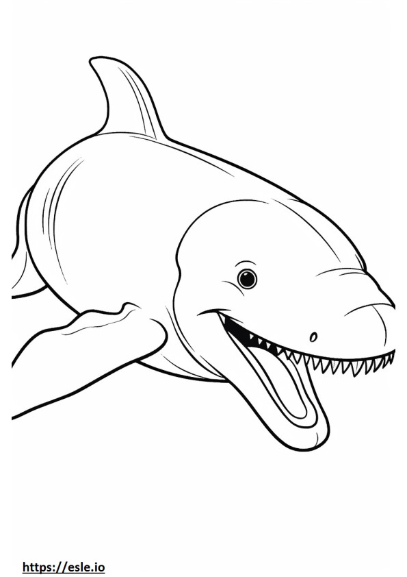 Baleia Bowhead feliz para colorir