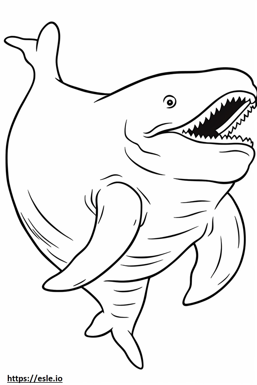 Bowhead Whale happy coloring page