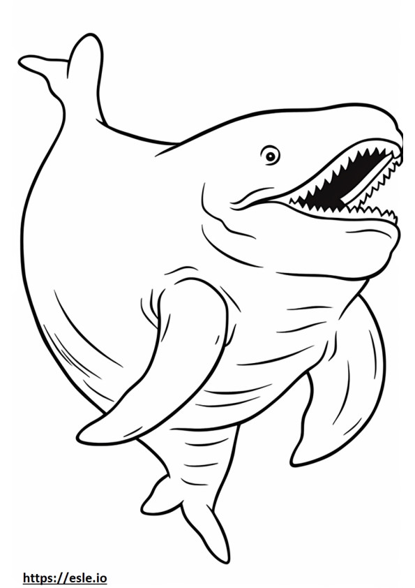 Bowhead Whale happy coloring page