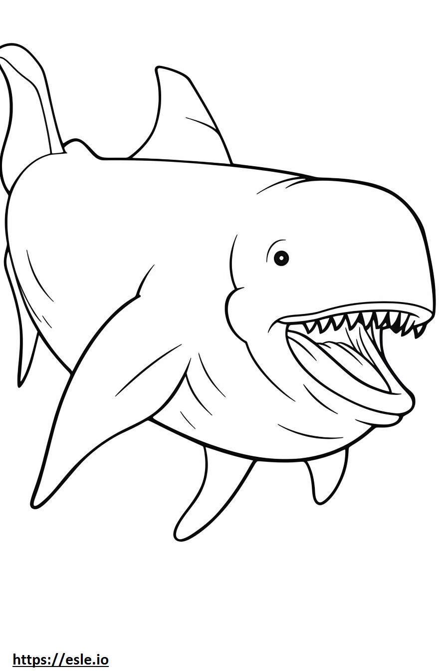 Bowhead Whale Kawaii coloring page