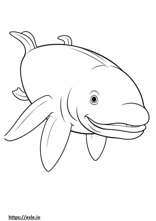 Bowhead Whale Kawaii coloring page