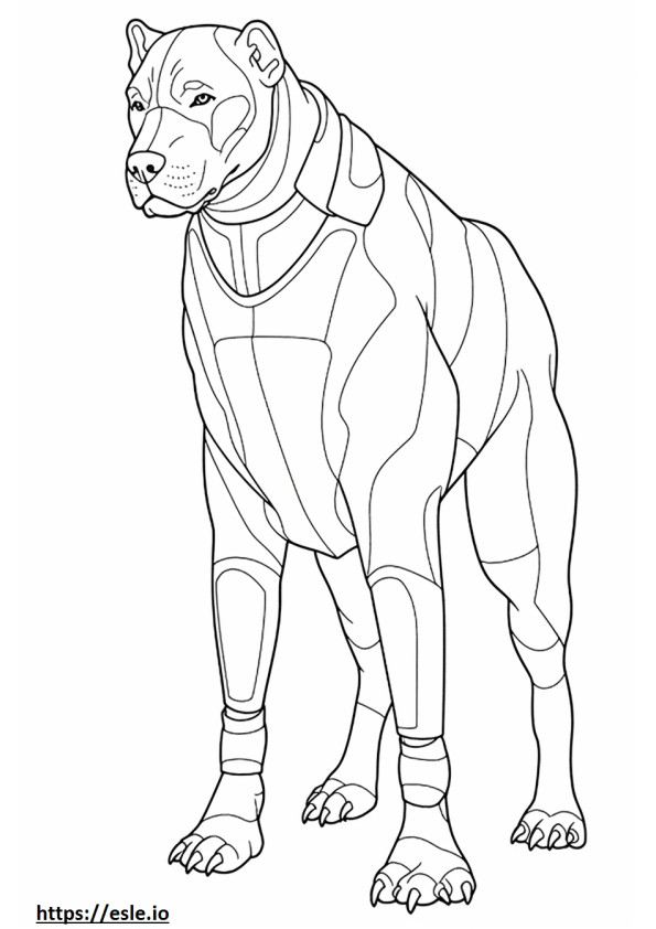 Boxador full body coloring page