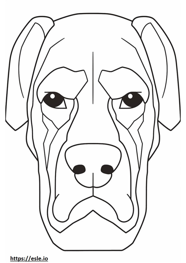 Boxer Dog face coloring page