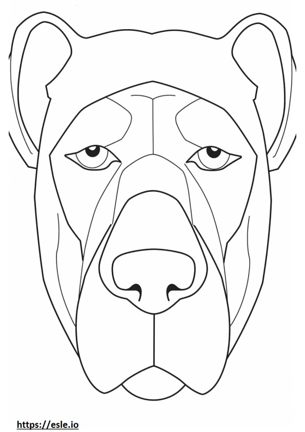 ボクサー犬の顔 ぬりえ - 塗り絵