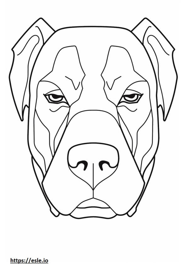 ボクサー犬の顔 ぬりえ - 塗り絵