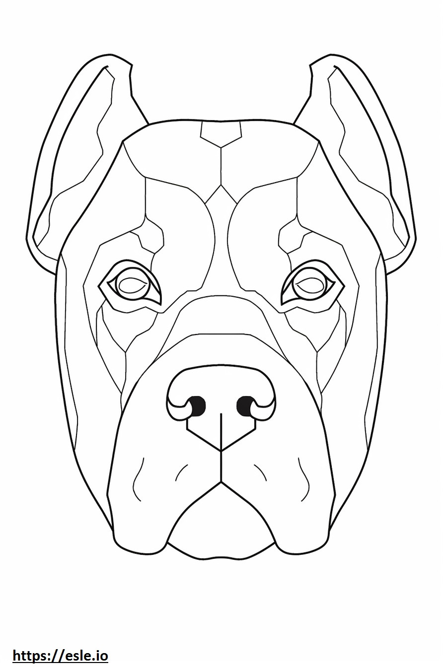 Coloriage Visage de chien boxeur à imprimer