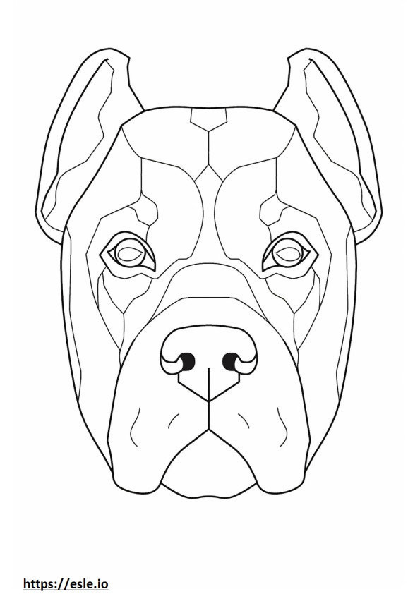 Cara de cachorro boxer para colorir