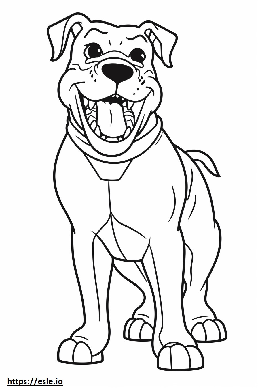 ボクサー犬の笑顔の絵文字 ぬりえ - 塗り絵