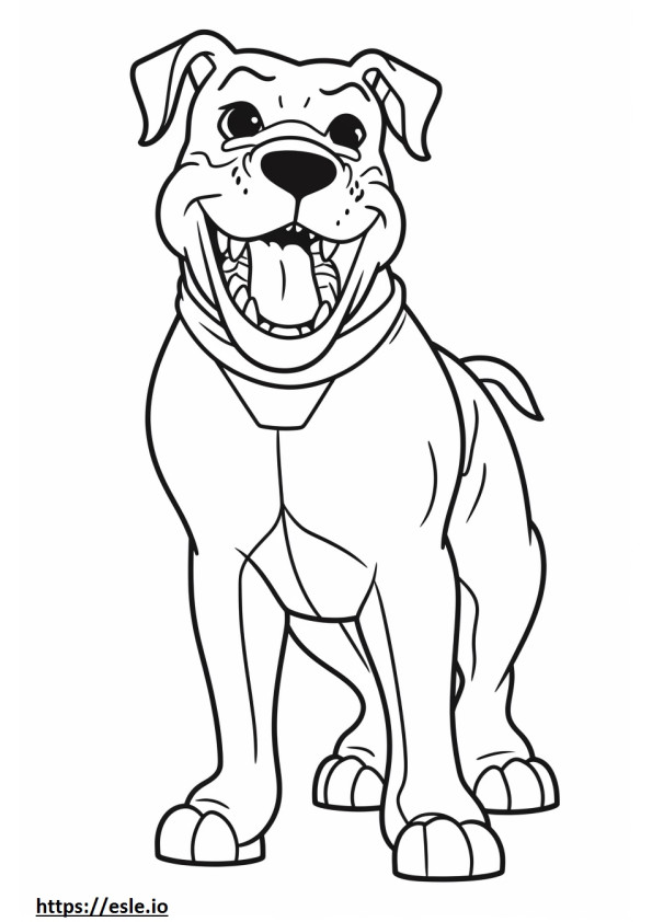 Emoji cu zâmbet de câine boxer de colorat