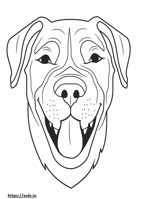 Emoji de sonrisa de perro boxer para colorear e imprimir
