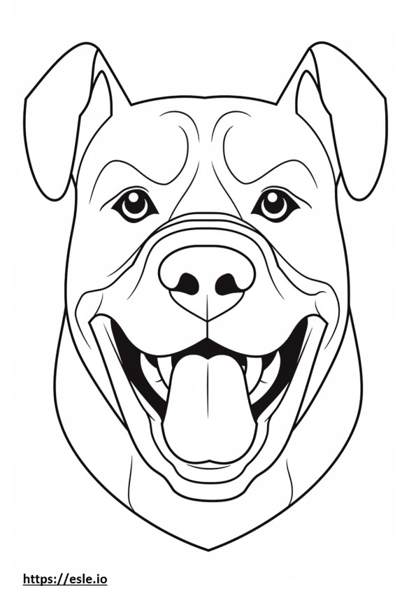 Boxer Dog smile emoji coloring page