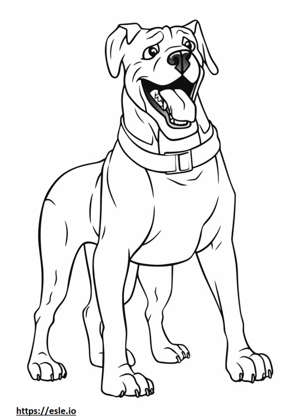 Boxer Dog happy coloring page