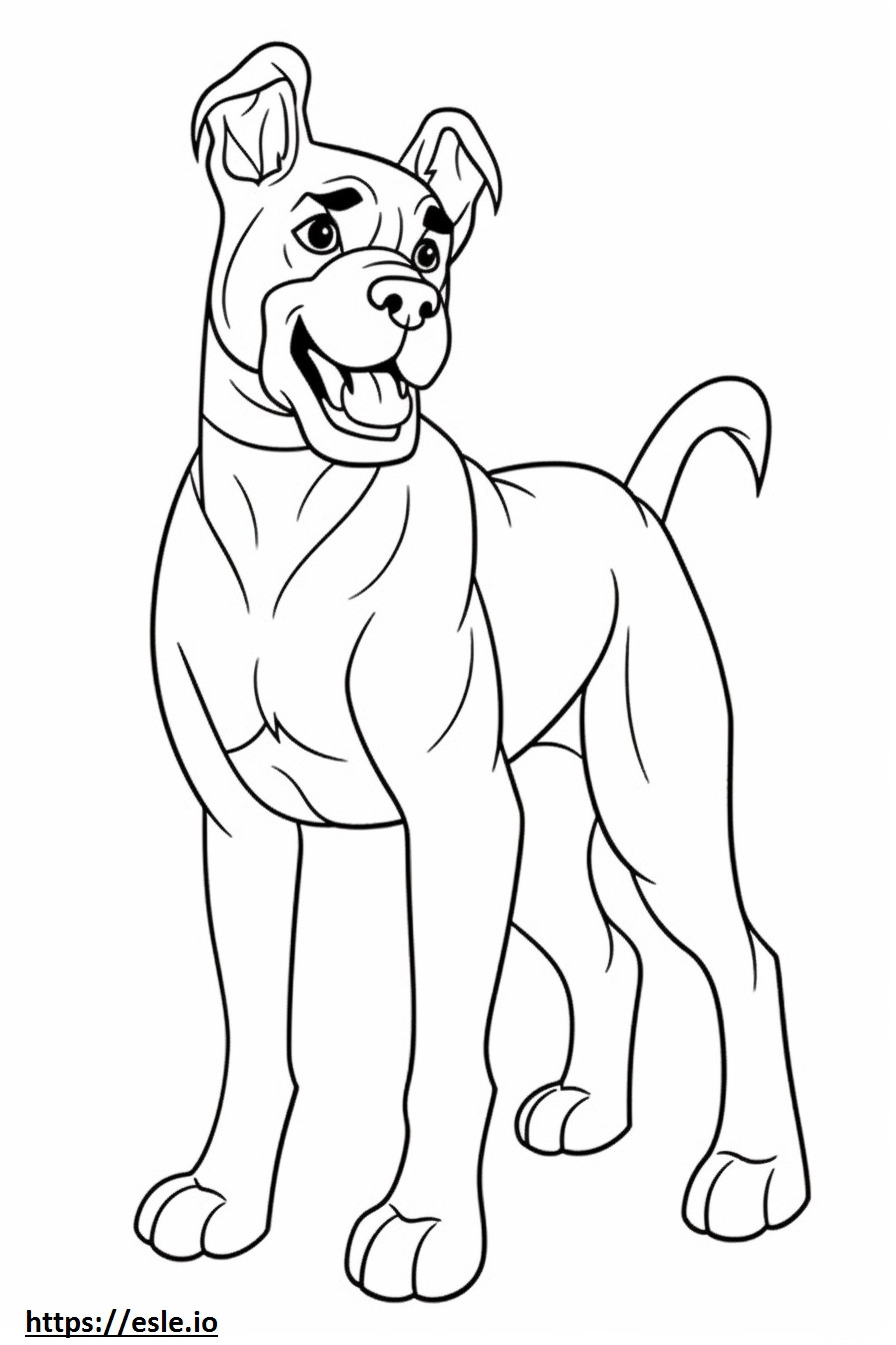 Perro Boxer feliz para colorear e imprimir