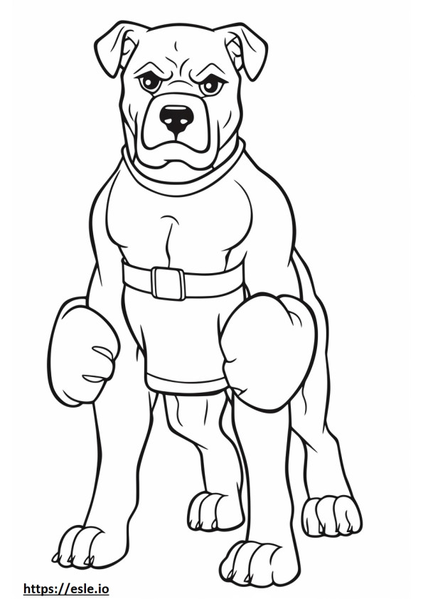 Boxer Dog Kawaii coloring page