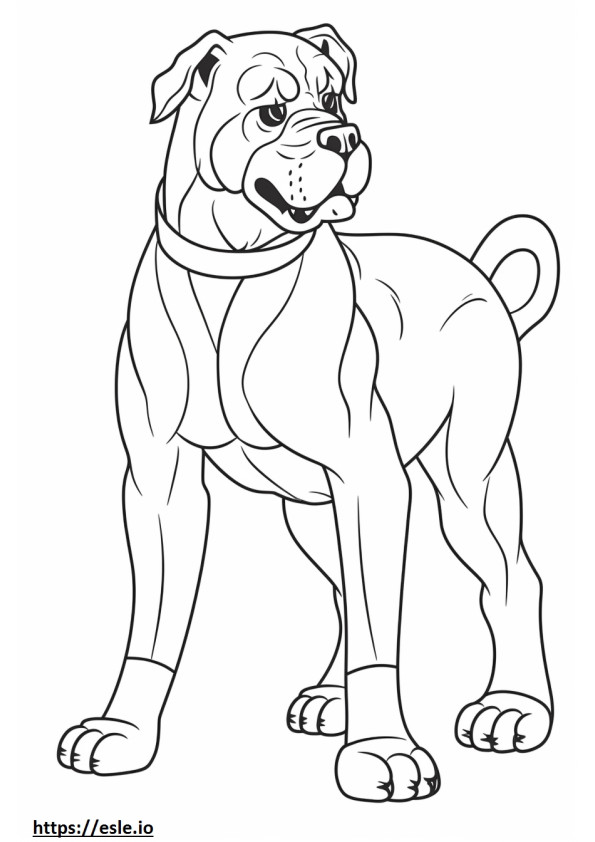 Boxerhund Kawaii ausmalbild