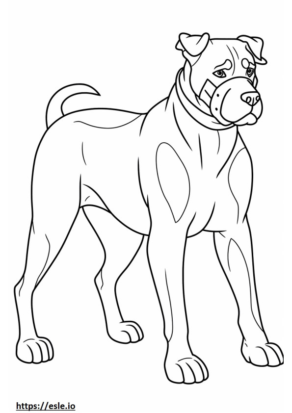 Boxerhund Kawaii ausmalbild
