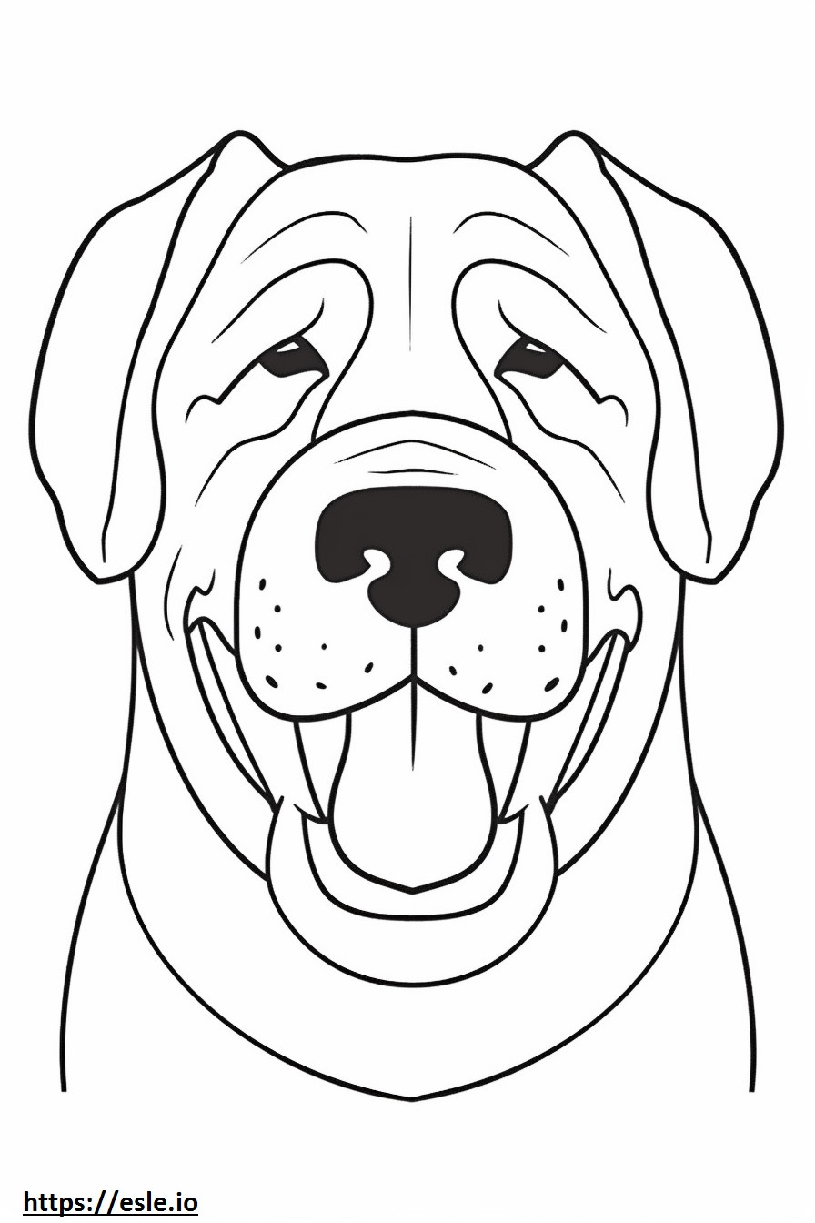 Boxerdoodle smile emoji coloring page