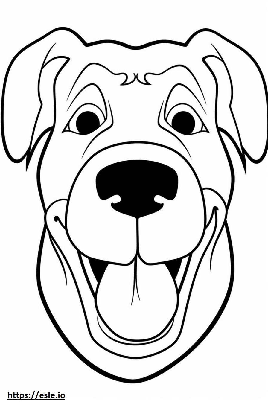 Boxerdoodle smile emoji coloring page