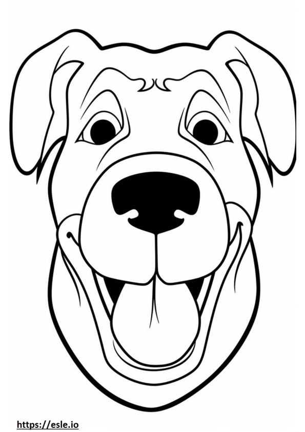 Emoji cu zâmbet Boxerdoodle de colorat