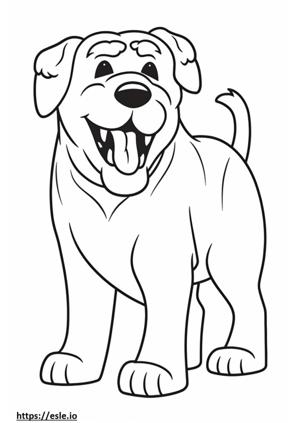 Boxerdoodle happy coloring page