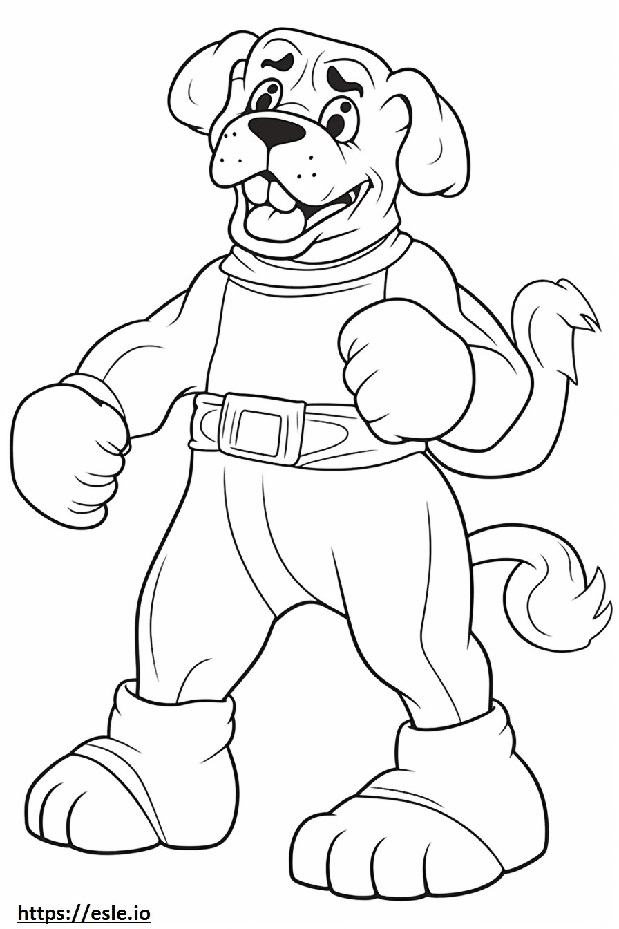 Boxerdoodle Playing coloring page