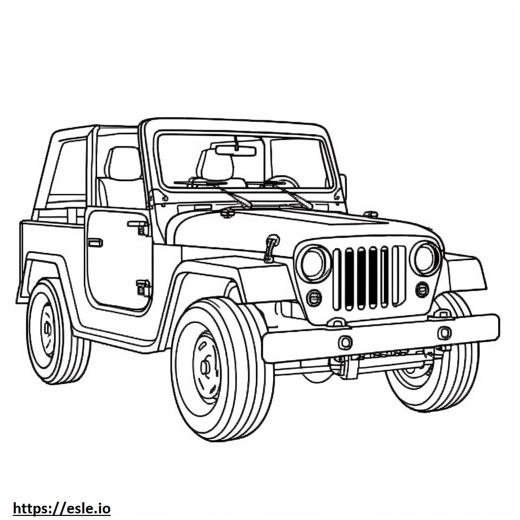 Jeep Wrangler 4dr 4WD 2024 gambar mewarnai