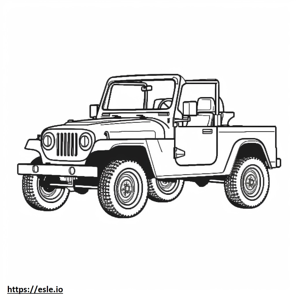Jeep Wrangler 4 puertas 4WD 2024 para colorear e imprimir