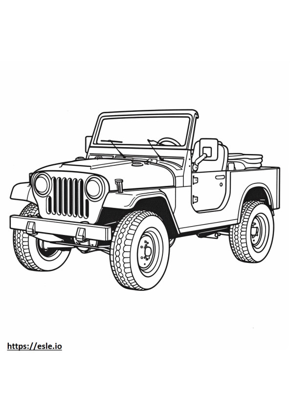 Jeep Wrangler 2 puertas 4WD 2024 para colorear e imprimir