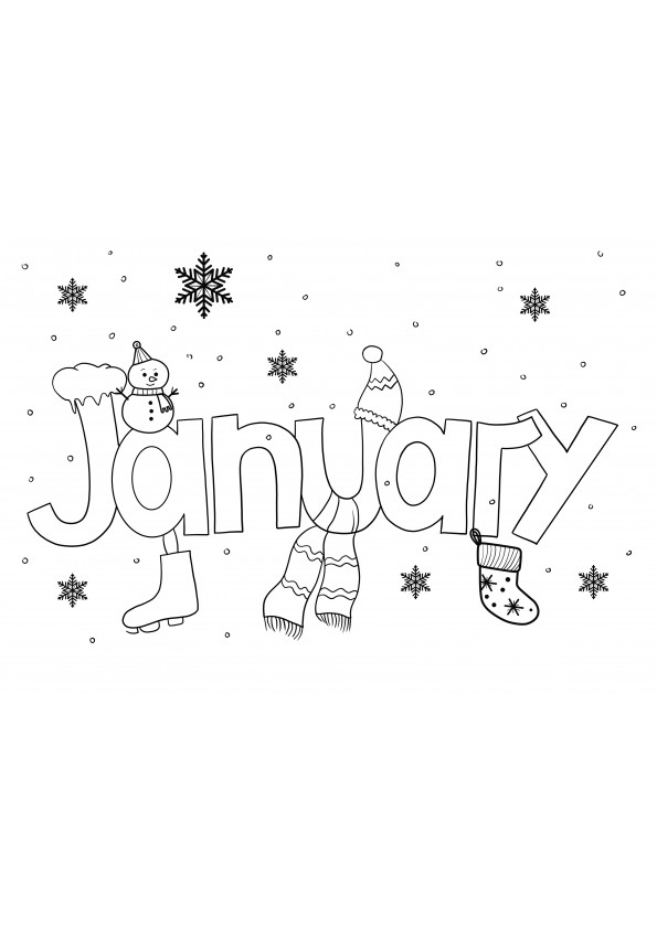 January coloring sheet free to print or download