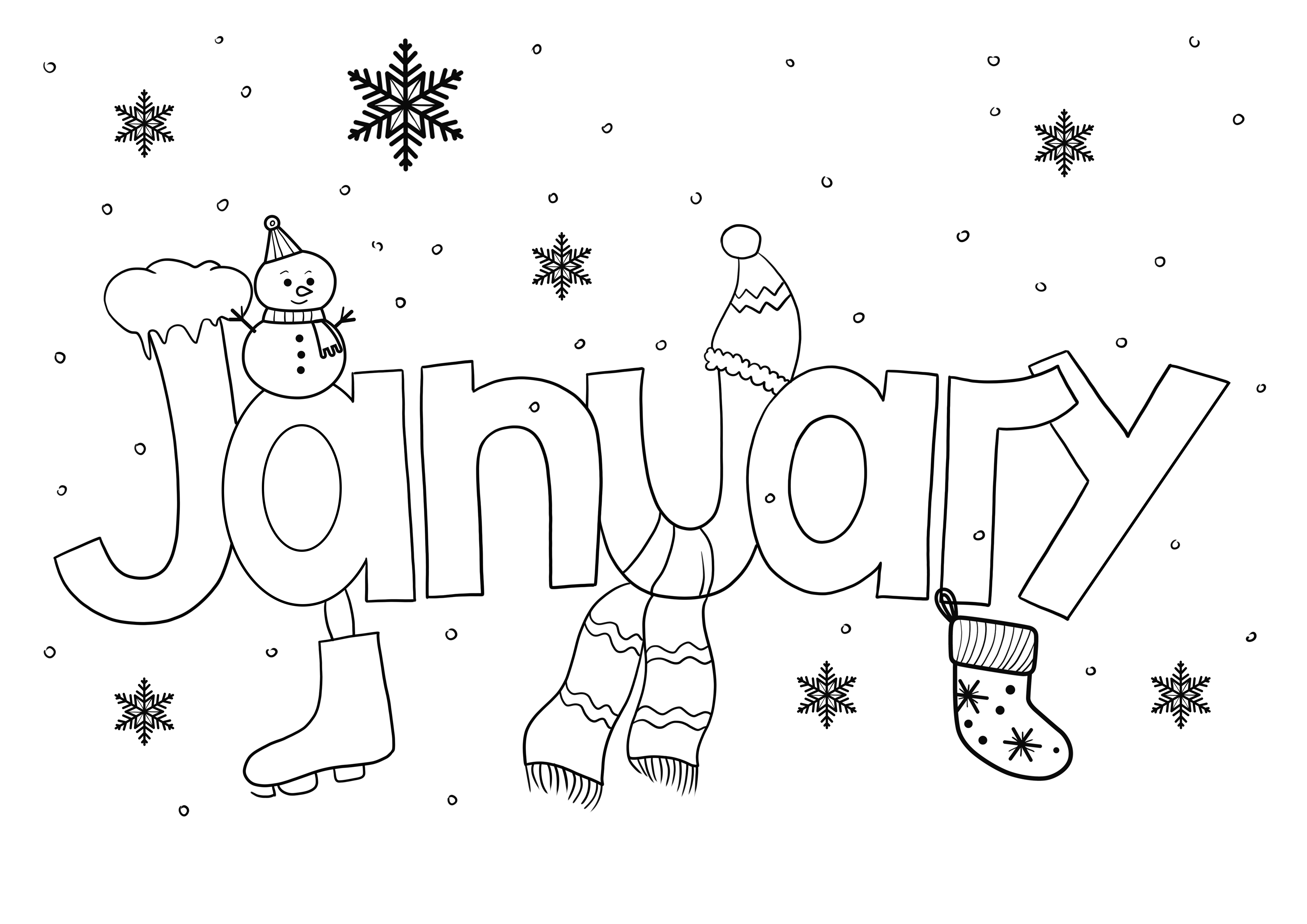 January Free Coloring Pages
