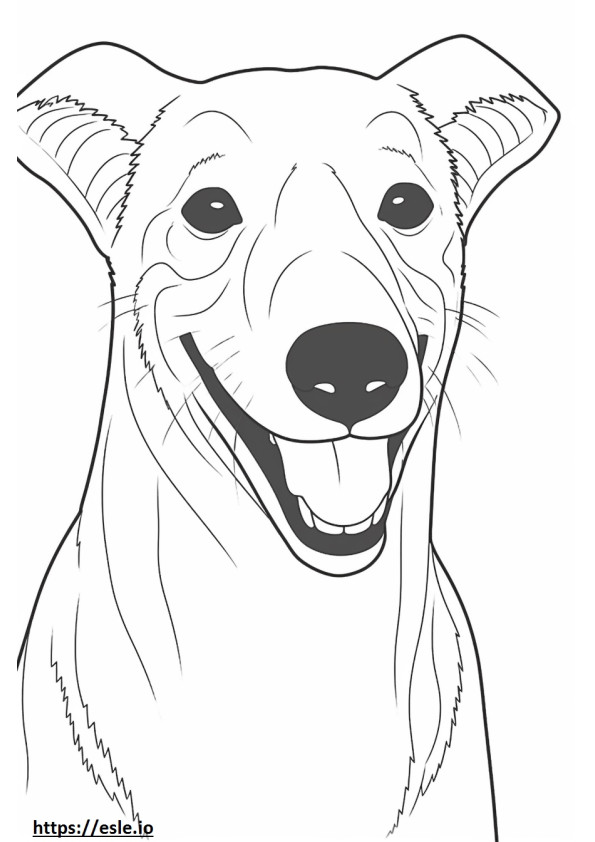 Emoji de sonrisa de Terrier brasileño para colorear e imprimir