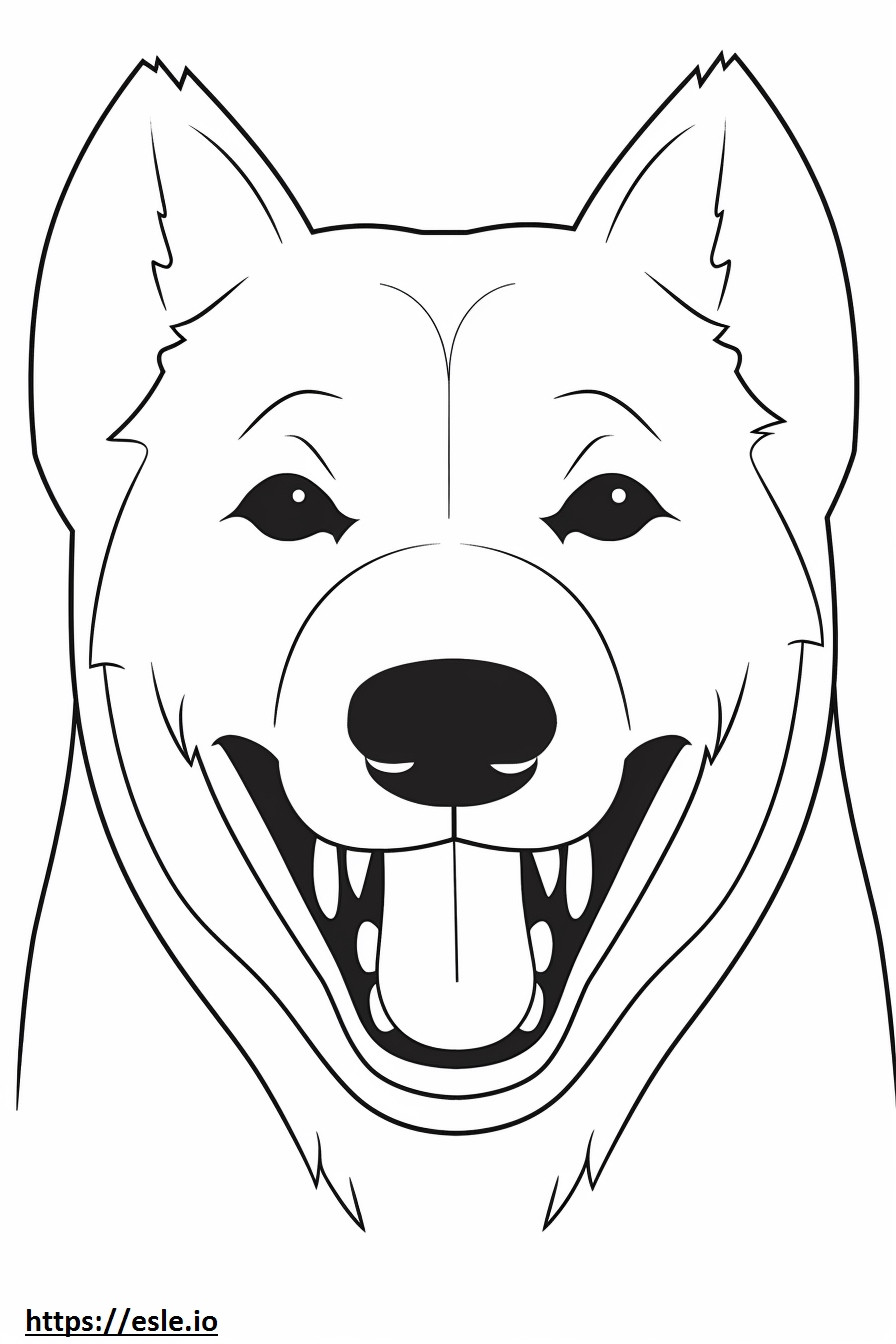 Emoji de sorriso do Terrier Brasileiro para colorir