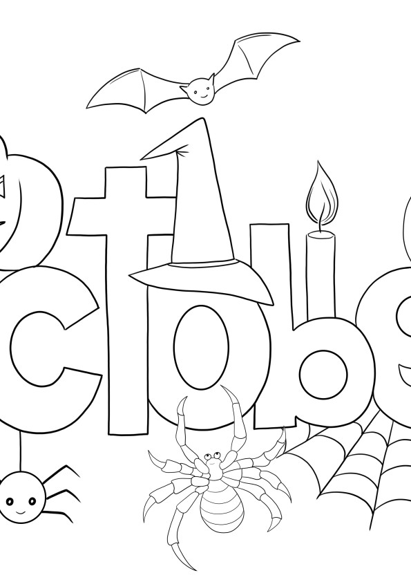 October coloring picture free to download and color