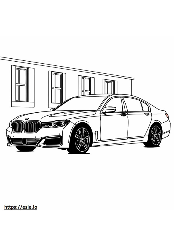 BMW 740i セダン 2024 ぬりえ - 塗り絵