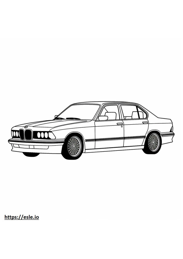 BMW 740i Sedan 2024 coloring page