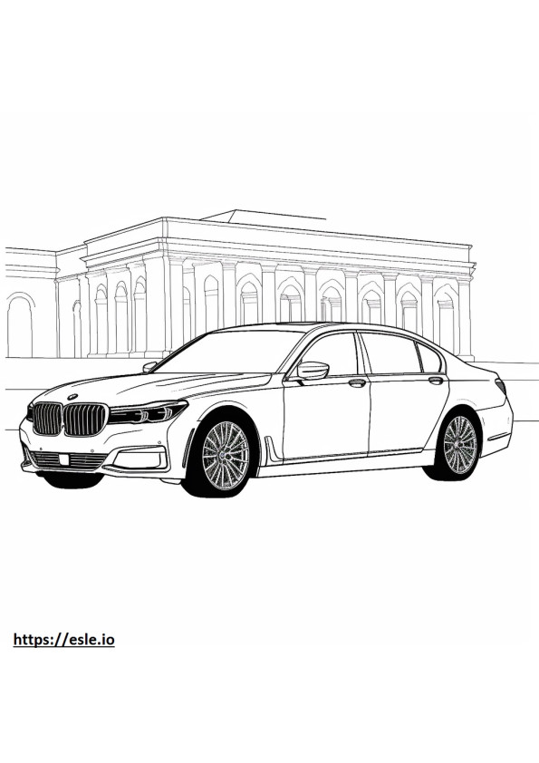 BMW 760i xDrive Limousine 2024 ausmalbild