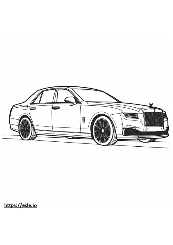Distintivo preto Rolls-Royce Ghost 2024 para colorir