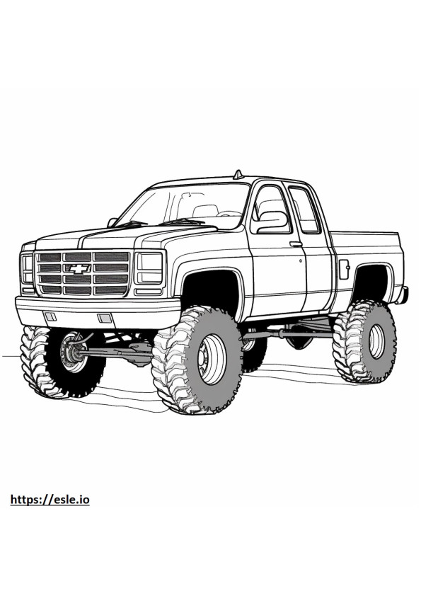 Llantas Chevrolet Silverado Mud Terrain 4WD 2024 para colorear e imprimir